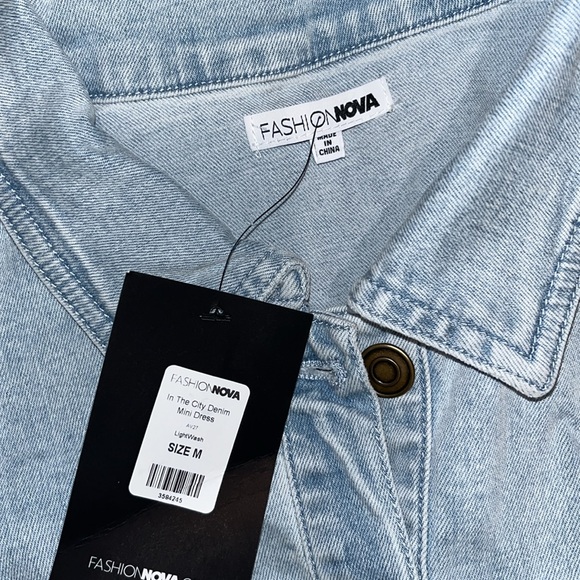 Denim puff sleeve Dress - Picture 8 of 13